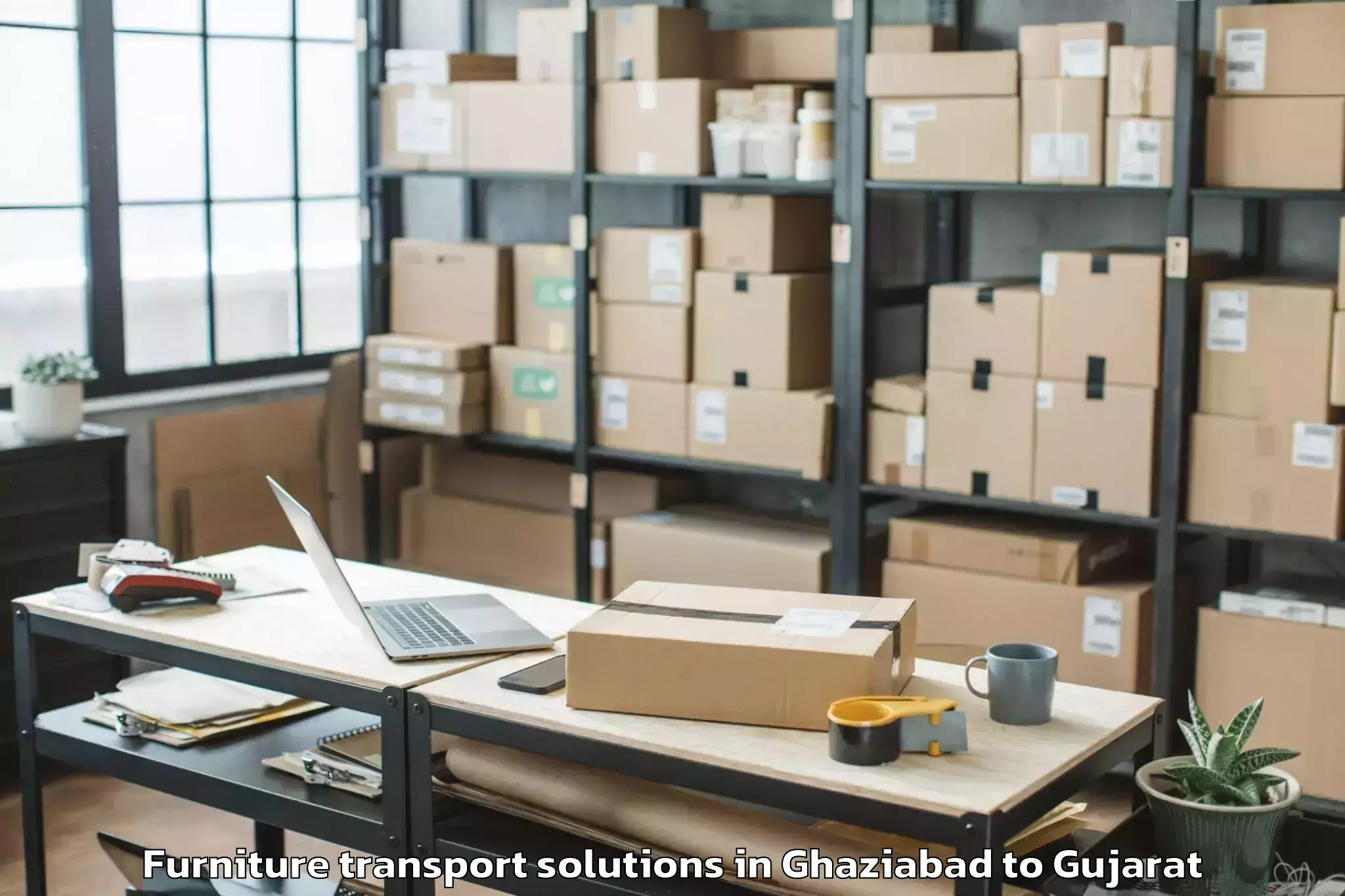 Book Ghaziabad to Thasra Furniture Transport Solutions